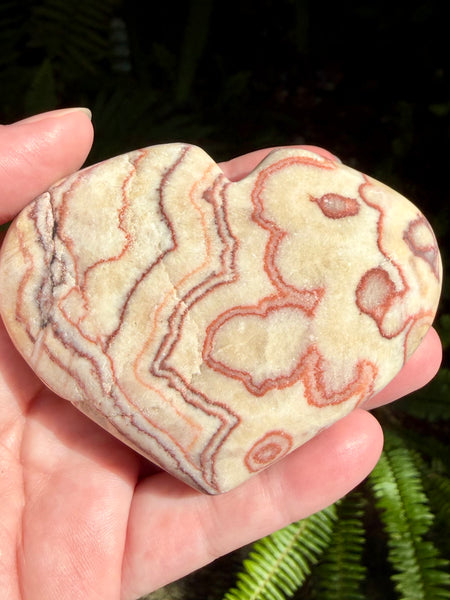Large Red Calcite Carved Heart