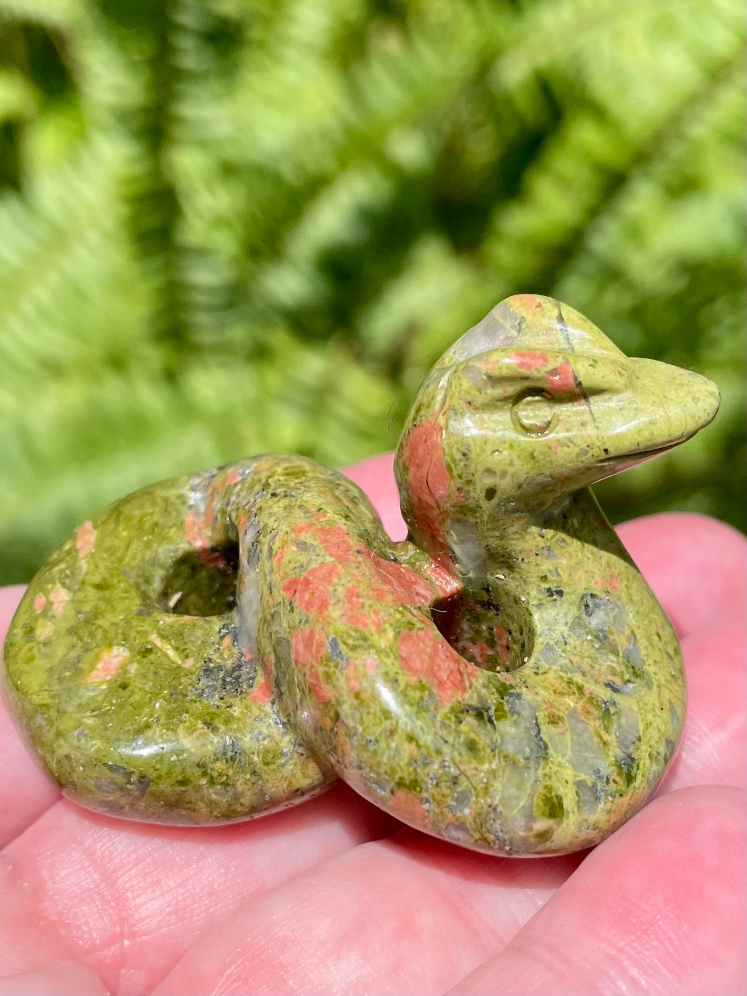 Unakite Carved Snake - Morganna’s Treasures 