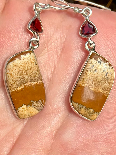 Picture Jasper and Garnet Earrings - Morganna’s Treasures