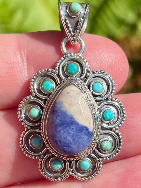 Sodalite and Turquoise Pendant - Morganna’s Treasures 