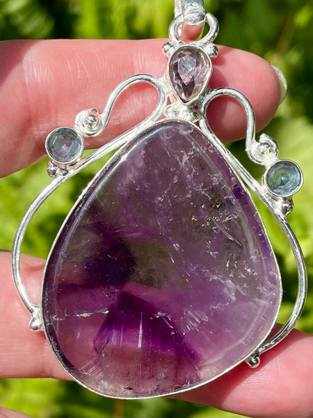 Star Amethyst, Amethyst and Blue Topaz Pendant - Morganna’s Treasures 