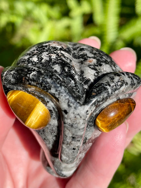 Yooperlite and Tigers Eye Alien - Morganna’s Treasures