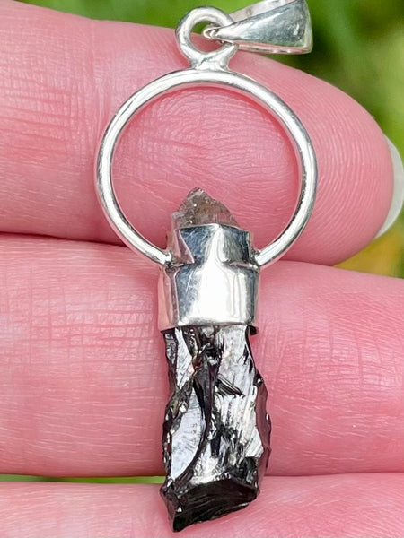 Rough Shungite and Herkimer Diamond Pendant - Morganna’s Treasures 