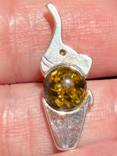 Amber Elephant Pendant