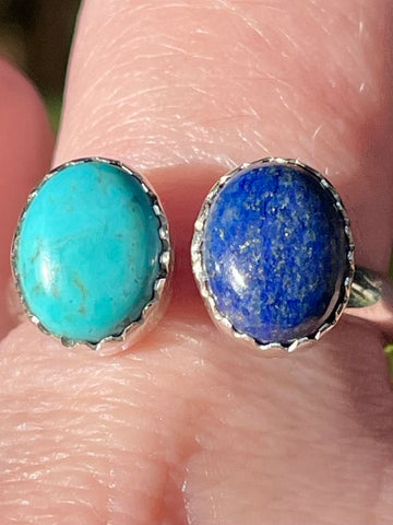 Blue Mohave Turquoise and Lapis Lazuli Ring Size 9 - Morganna’s Treasures