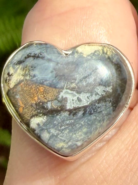 Maligano (Indonesian) Jasper Heart Ring Size 7.5 - Morganna’s Treasures