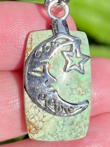 Crescent Moon & Star Variscite Pendant - Morganna’s Treasures 