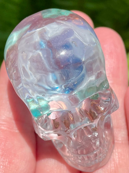 “Ethereal” Turquoise, Opalite, Clear Quartz & Copper Orgonite Skull - Morganna’s Treasures 