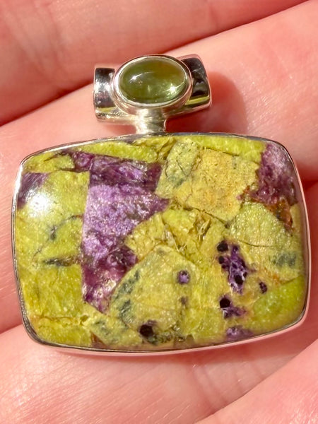 Atlantisite and Peridot Pendant
