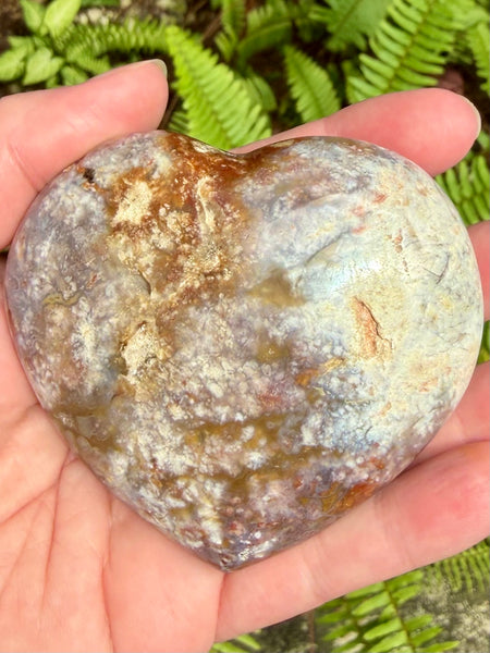 Ocean Jasper Heart Palm Stone