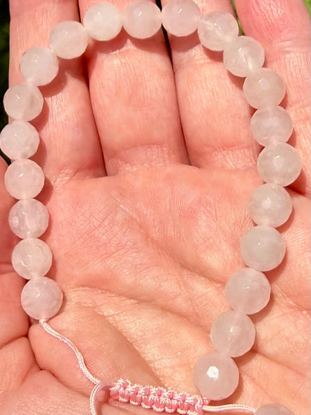 Adjustable Faceted Rose Quartz Bracelet - Morganna’s Treasures