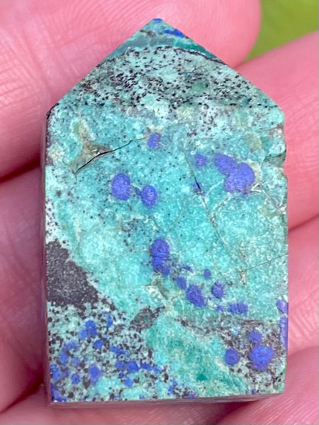 Small Azurite in Malachite Obelisk - Morganna’s Treasures 