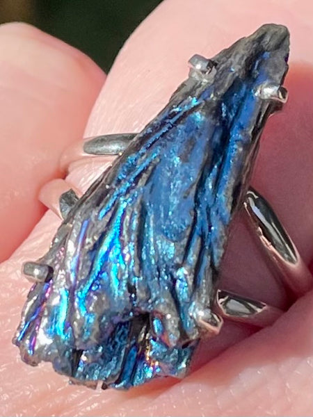 Rainbow Aura Kyanite Ring Size 8 - Morganna’s Treasures