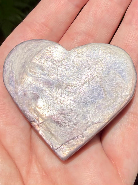 Purple Mica Heart Palm Stone - Morganna’s Treasures