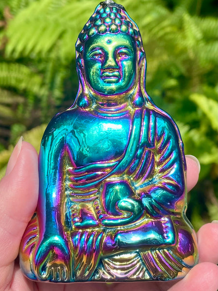 Titanium Aura Glass Buddha - Morganna’s Treasures
