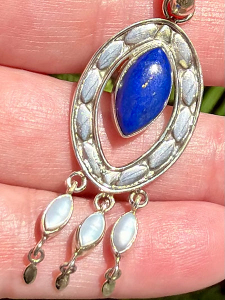 Gorgeous Lapis Lazuli and Pearl Pendant