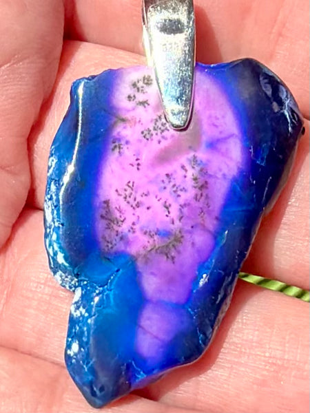 Treated Purple Dendritic Opal Pendant