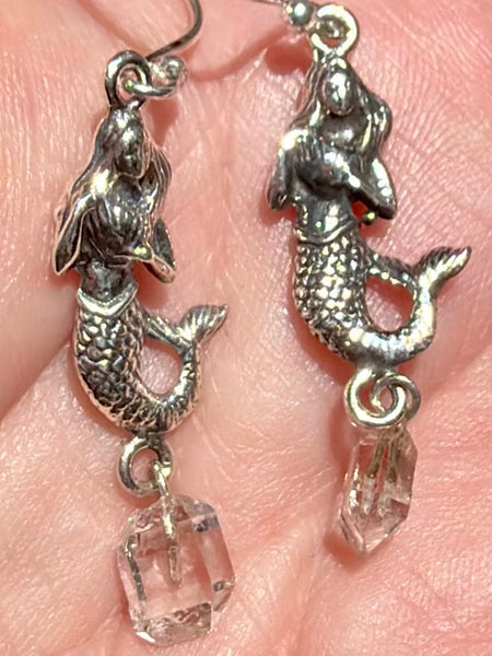 Mermaid Herkimer Diamond Earrings