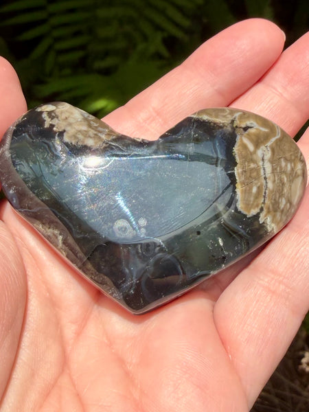 Fluorescent Volcano Agate Heart - Morganna’s Treasures