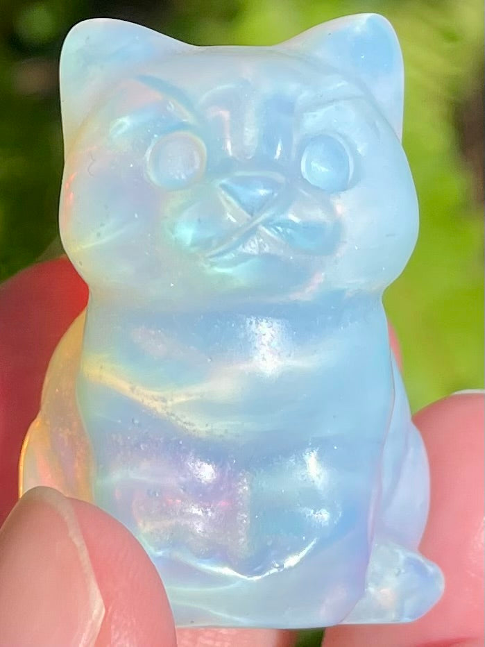 Opalite Carved Cat - Morganna’s Treasures 