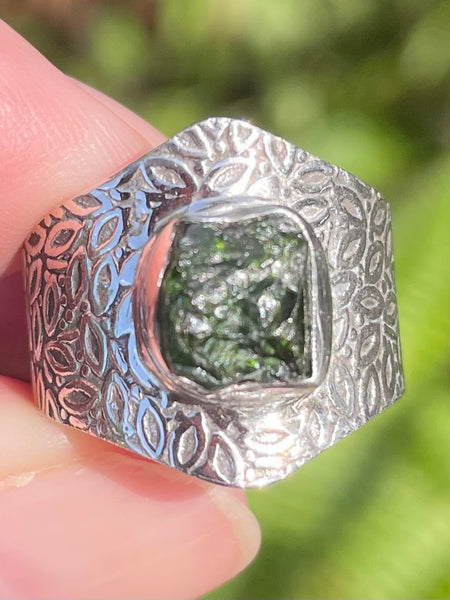 Rough Chrome Diopside Ring Size 8 - Morganna’s Treasures 