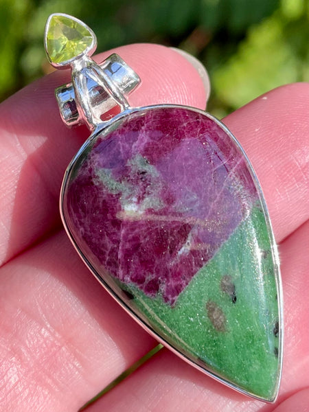 Ruby in Zoisite and Peridot Pendant - Morganna’s Treasures 