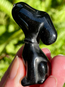 Carved Black Obsidian Standing Snoopy - Morganna’s Treasures 