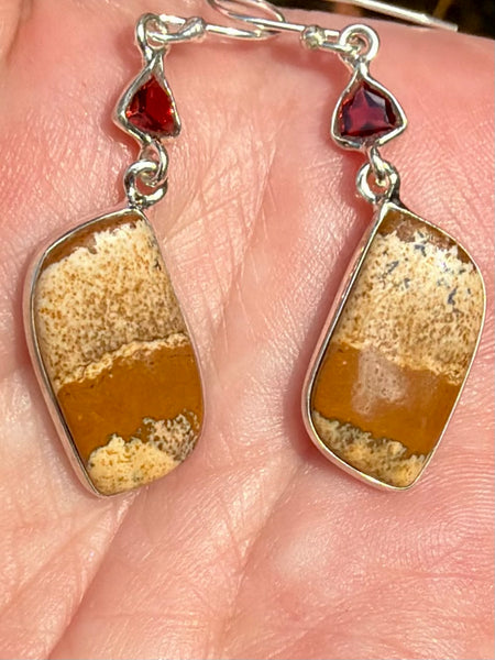 Picture Jasper and Garnet Earrings - Morganna’s Treasures