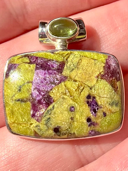 Atlantisite and Peridot Pendant