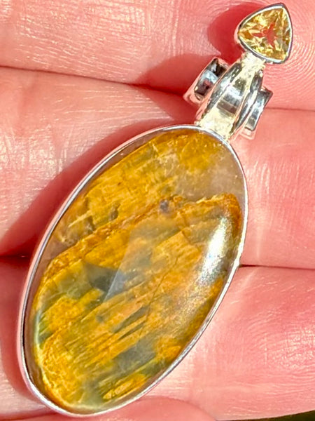 Beautiful Nellite and Citrine Pendant