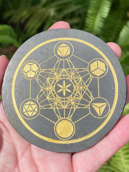 Shungite Sacred Geometry Charging Plate - Morganna’s Treasures