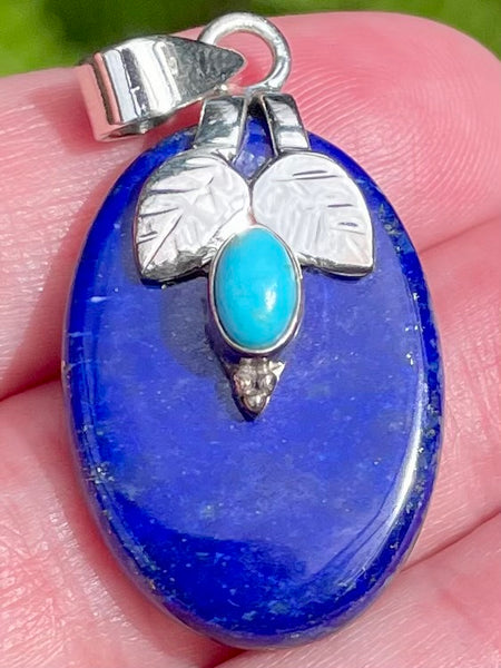 Blue Mohave Turquoise and Lapis Lazuli Pendant - Morganna’s Treasures 