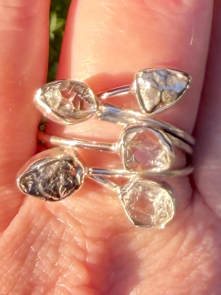 Herkimer Diamond and Meteorite Ring Size 8.5 - Morganna’s Treasures