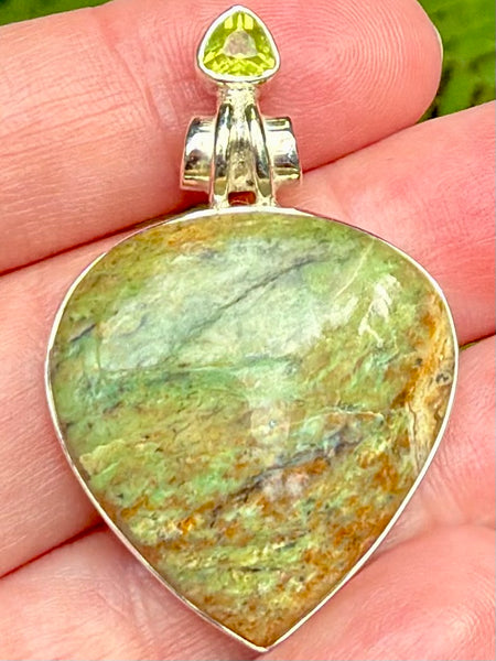 Chrome Chalcedony and Peridot Pendant - Morganna’s Treasures