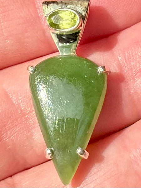 Nephrite Jade and Peridot Pendant