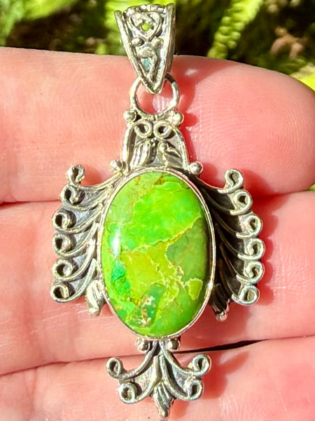 Green Mohave Turquoise Pendant
