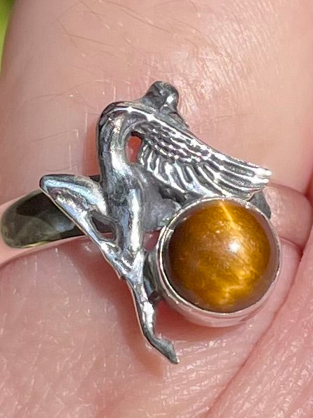 Tigers Eye Angel Ring Size 8 - Morganna’s Treasures 