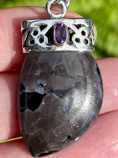 Indigo Gabbro and Amethyst Pendant - Morganna’s Treasures 