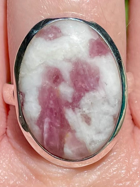 Pink Tourmaline in Quartz Ring Size 9.5 - Morganna’s Treasures 