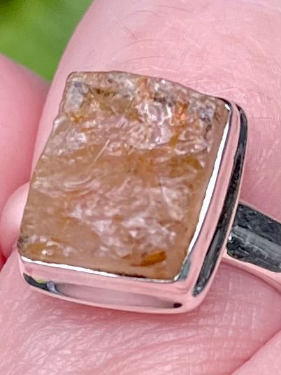 Rough Starburst Rutilated Quartz Ring Size 8 - Morganna’s Treasures 