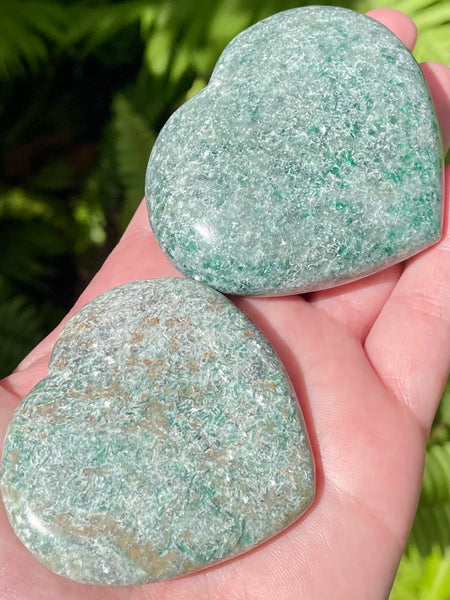 Rare Green Kyanite Heart Palm Stone - Large - Morganna’s Treasures