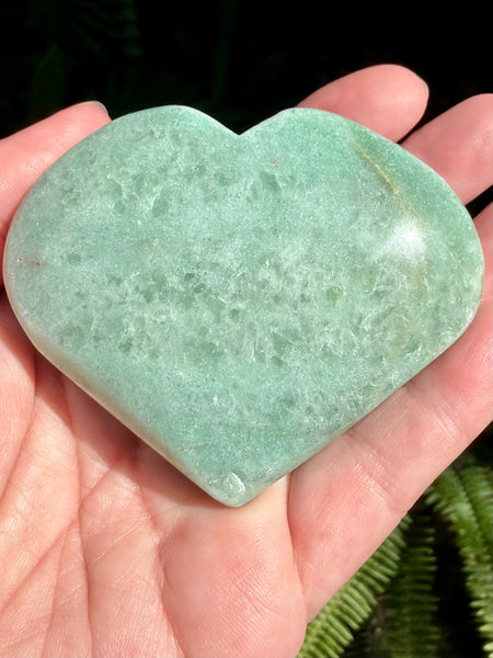 Large Green Aventurine Carved Heart