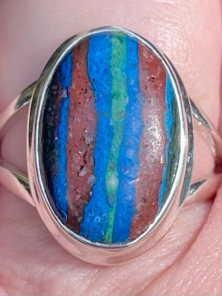 Rainbow Calsilica Ring Size 9 - Morganna’s Treasures 