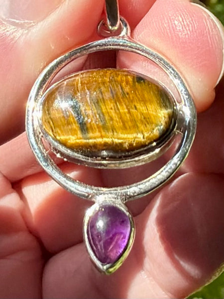 Tigers Eye and Amethyst Pendant - Morganna’s Treasures