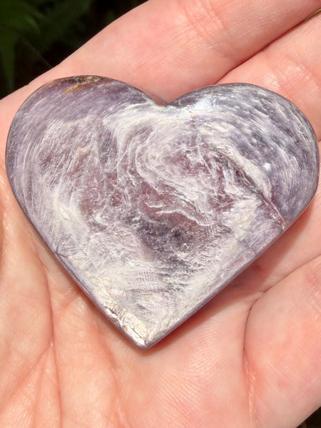 Purple Mica Heart Palm Stone - Morganna’s Treasures