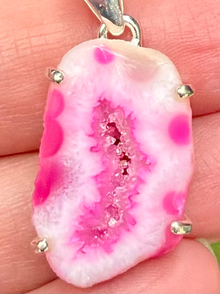 Fleece Pink Quartz Stalactite Pendant