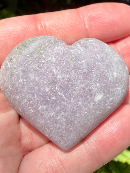 Rough Lepidolite Carved Heart