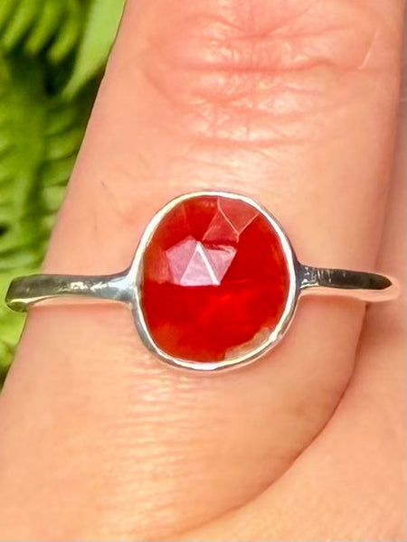 Gorgeous Faceted Garnet Ring Size 7.5