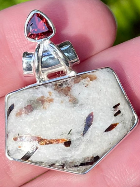Astrophyllite and Garnet Pendant