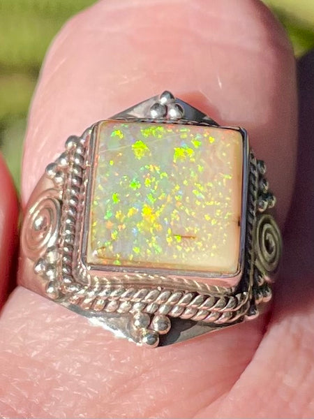 Sterling Opal Ring Size 7.5